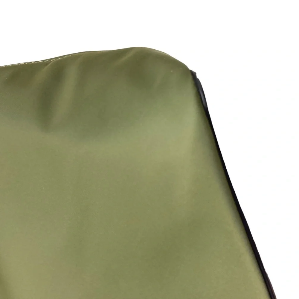 Kate spade olive green nylon black saffiano leather tote bag